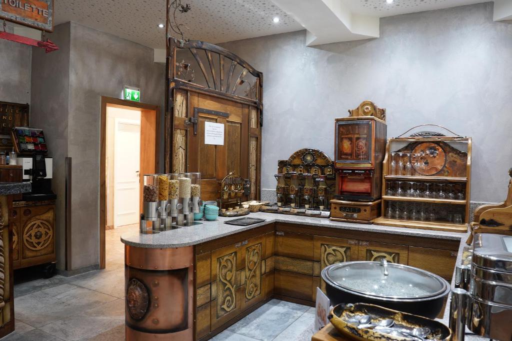 Kuchyň nebo kuchyňský kout v ubytování Hotel Heideparadies
