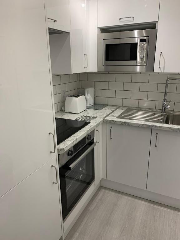 Kuchyň nebo kuchyňský kout v ubytování The Albany Apartments