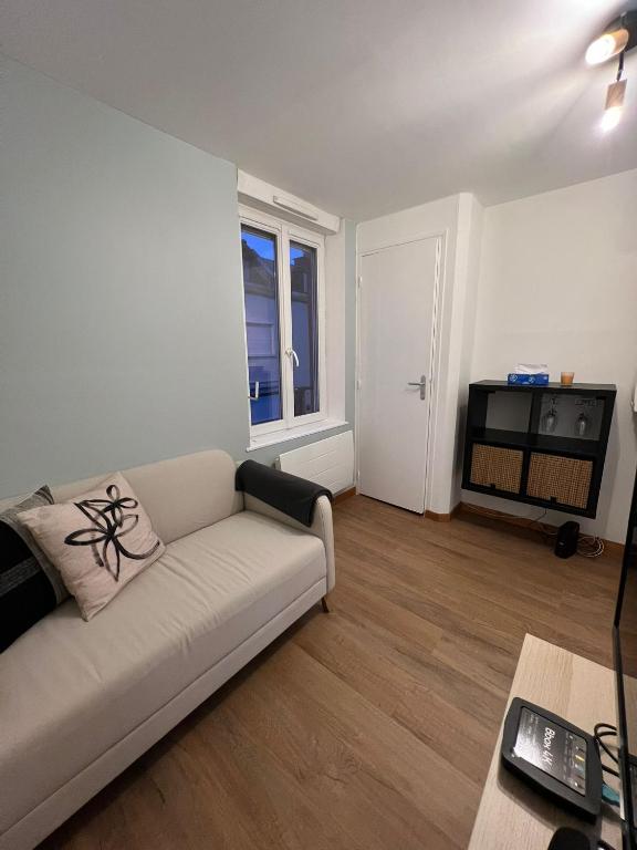 un salon avec un canapé et une télévision dans l'établissement 545 - Amiens, à Amiens