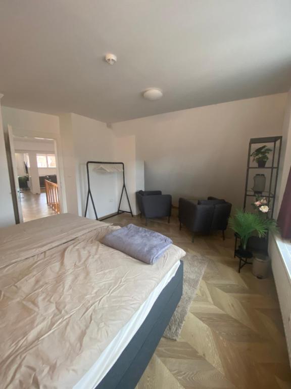 a bedroom with a large bed in a room at Apartmán v centru Krumlova in Český Krumlov