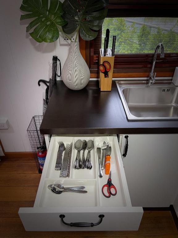 Kuchyň nebo kuchyňský kout v ubytování Anna River Home A2