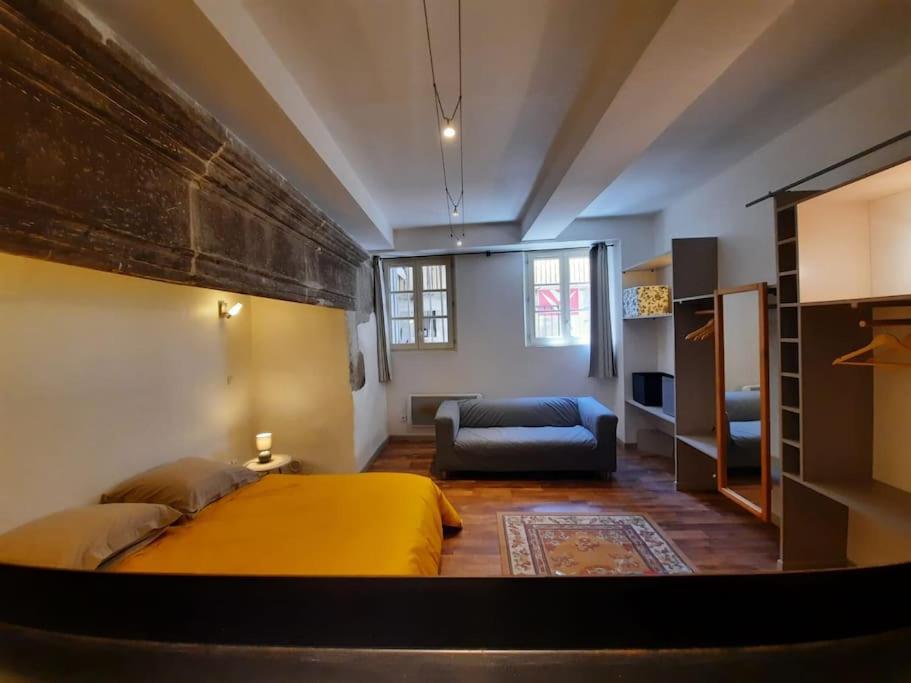 Postel nebo postele na pokoji v ubytování Studio avec terrasse