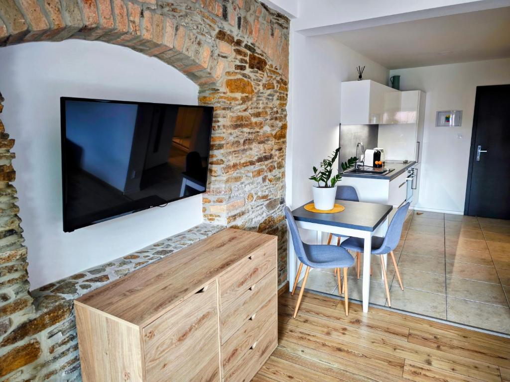 TV a/nebo společenská místnost v ubytování APARTMÁNY 91 Boží Dar