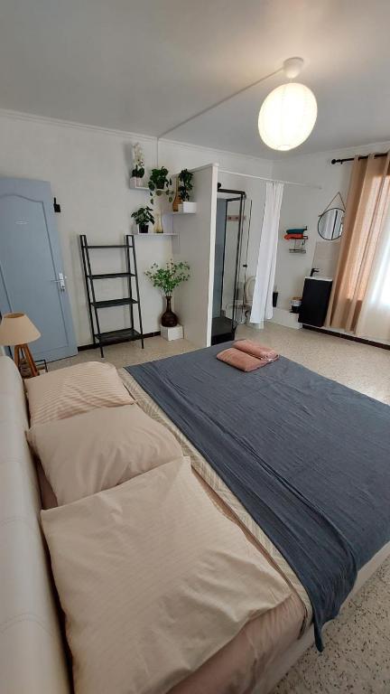 Postel nebo postele na pokoji v ubytování Ogooué appartement entier Lumineux 94m2 maxi 6 couchage 3 chambres