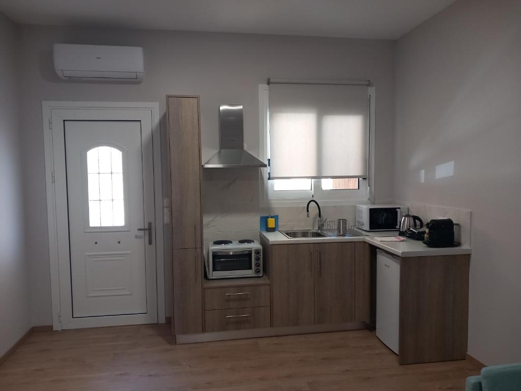 Kuchnia lub aneks kuchenny w obiekcie THALASSA ALMYROS APARTMENTS