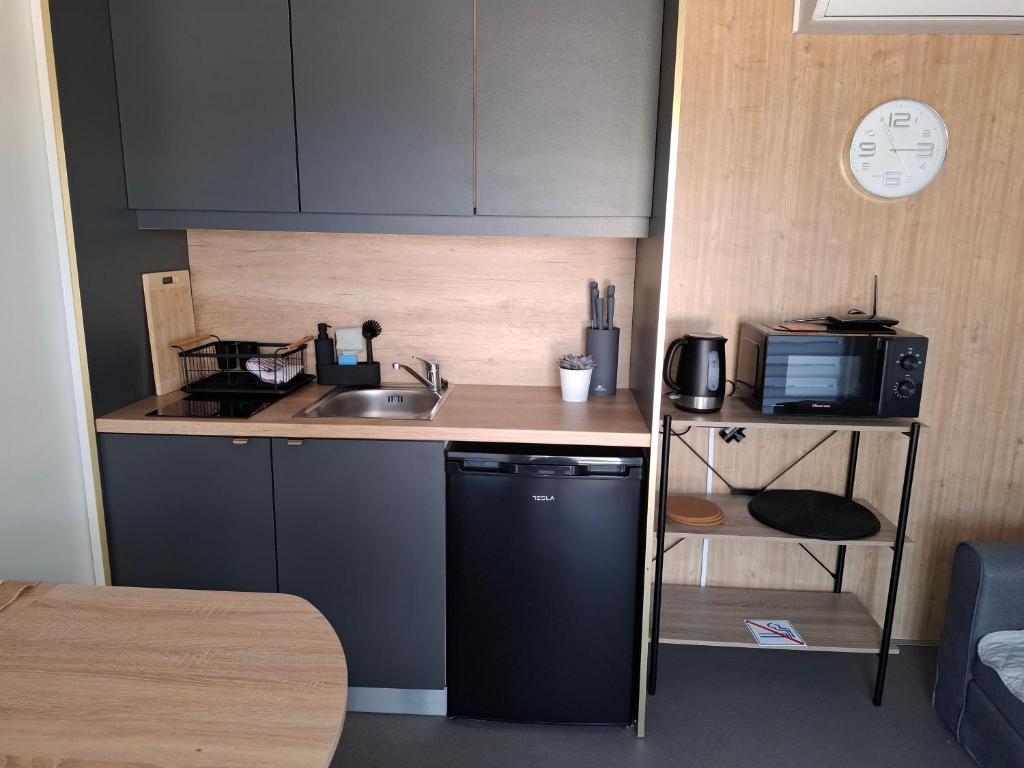 Kuchyň nebo kuchyňský kout v ubytování Luna Mobilehomes