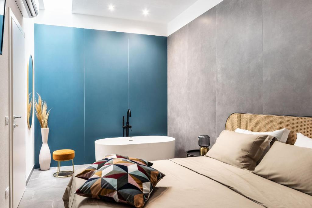 Postel nebo postele na pokoji v ubytování Dimo luxury apartment 1