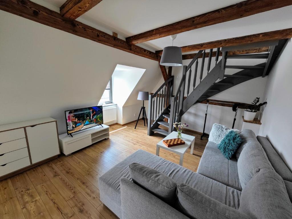 Posezení v ubytování APARTMÁNY 91 Boží Dar