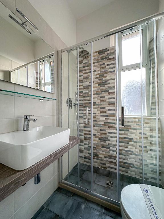 Koupelna v ubytování Hotel Ilde