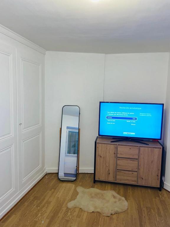 TV a/nebo společenská místnost v ubytování Residence MH Lyon