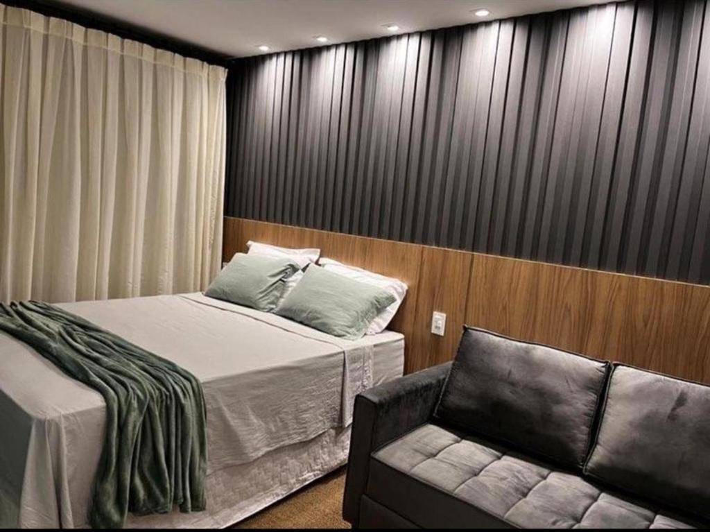 Postel nebo postele na pokoji v ubytování Flat Gran Lençóis Mandacaru 615