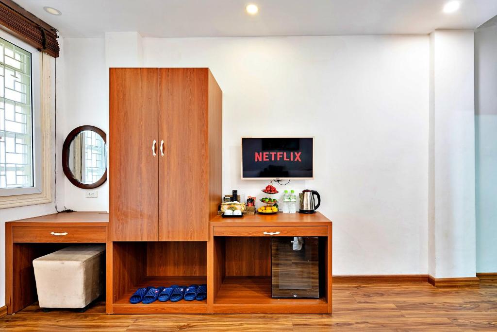 Kuchyň nebo kuchyňský kout v ubytování HANZ Ami Central Hotel