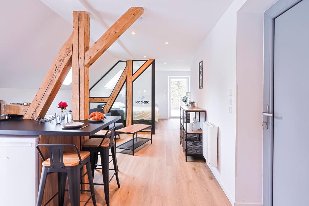 Kuchyň nebo kuchyňský kout v ubytování Appartements Les Vosges