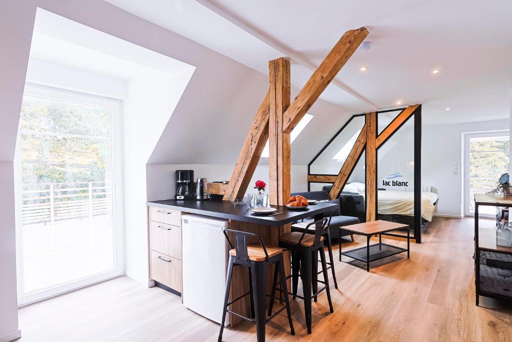 Kuchyň nebo kuchyňský kout v ubytování Appartements Les Vosges