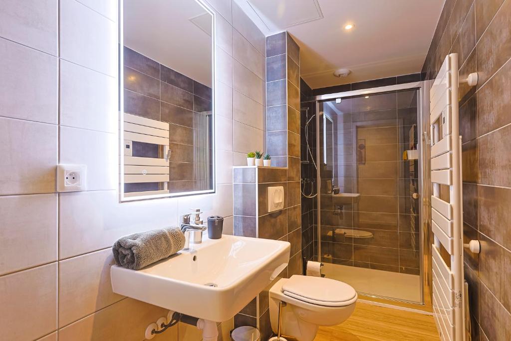 Koupelna v ubytování Appartements Les Vosges