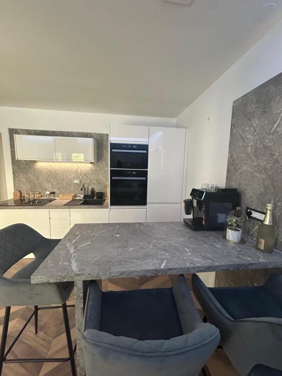 Kuchyň nebo kuchyňský kout v ubytování Delfa Luxe Suite