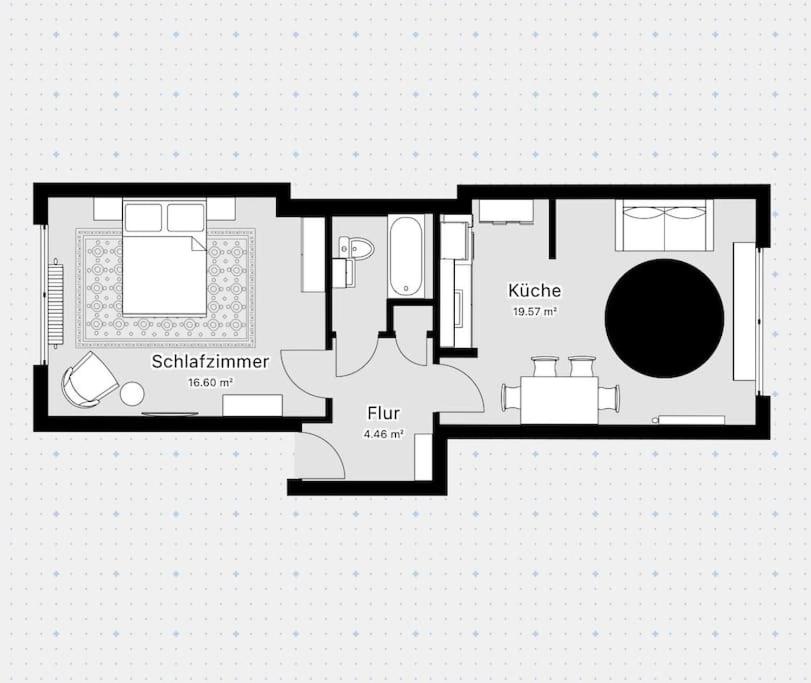 Půdorys ubytování Boho Bliss 2R Apartment Zentral