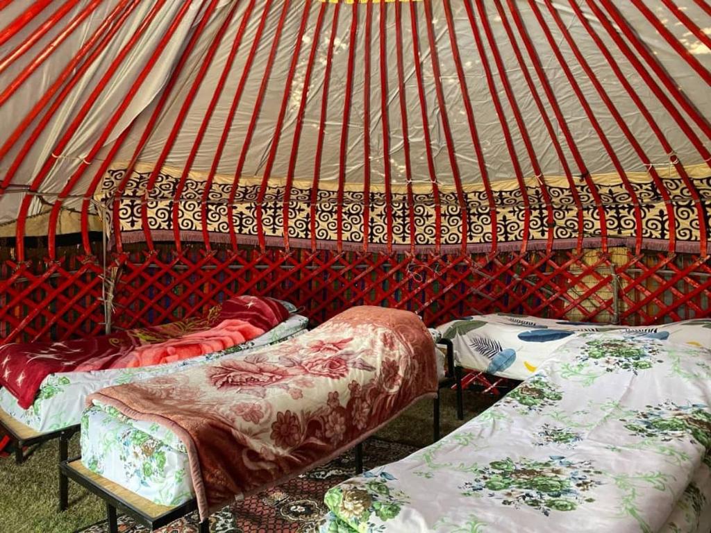 Postel nebo postele na pokoji v ubytování Zalkar Yurt Camp