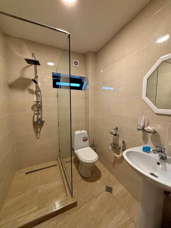 Koupelna v ubytování Lagodekhi Inn