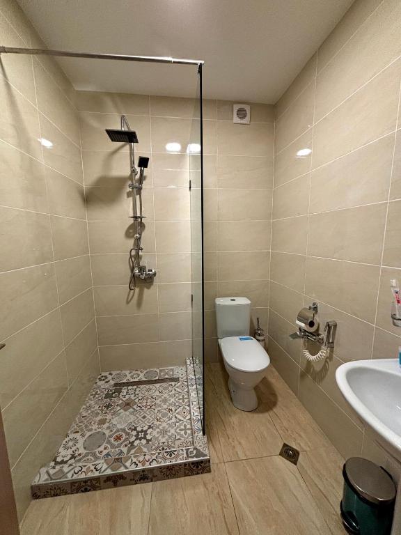 Koupelna v ubytování Lagodekhi Inn