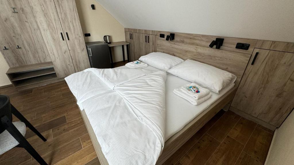 Postel nebo postele na pokoji v ubytování Ubytování U Pupka
