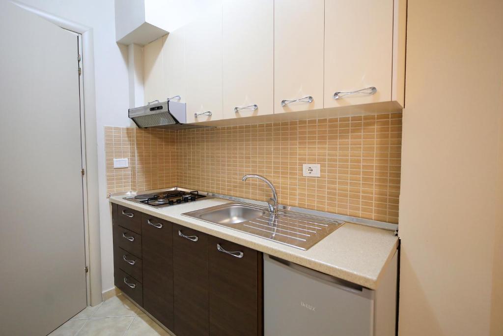 Kuchyň nebo kuchyňský kout v ubytování Hotel Erjuma