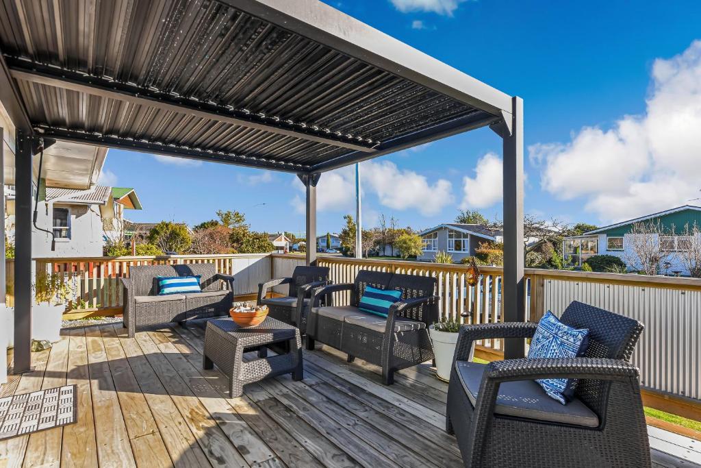 Χώρος καθιστικού στο Mountain View - Nelson Holiday Home