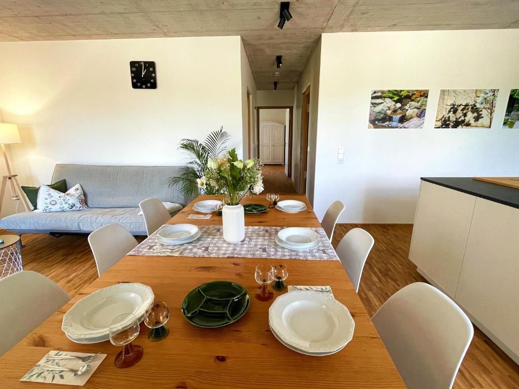 Posezení v ubytování Ferienwohnung Grüner Ausblick
