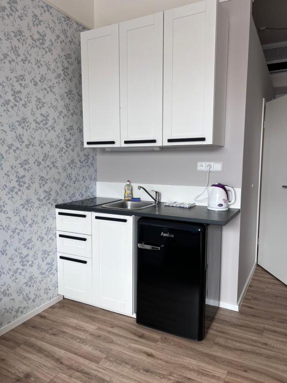 Kuchyň nebo kuchyňský kout v ubytování Downtown Apartments
