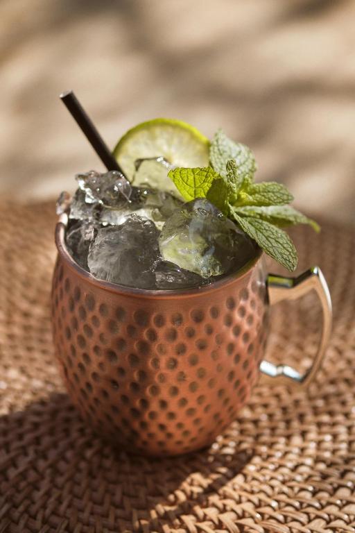 a cup of drink with a lime in it at Las Gaviotas Suites Hotel & Spa in Playa de Muro