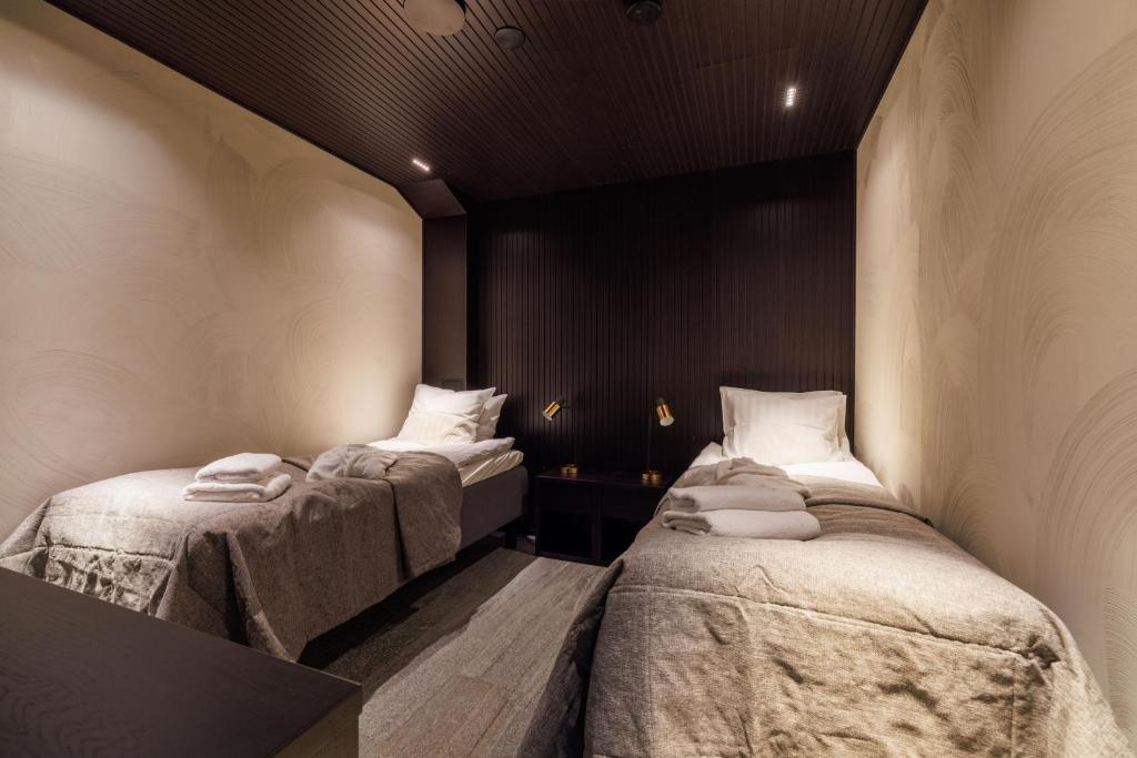 Кровать или кровати в номере Luxury Villa Utsun Otso inc Hot Tub