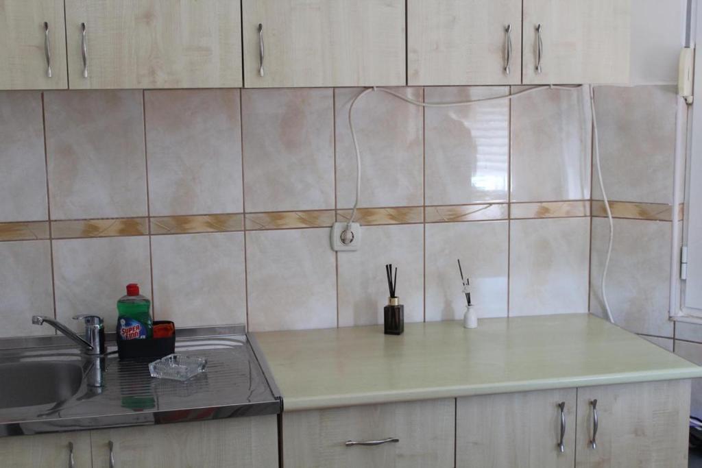 Kuchyň nebo kuchyňský kout v ubytování Apartments Luana