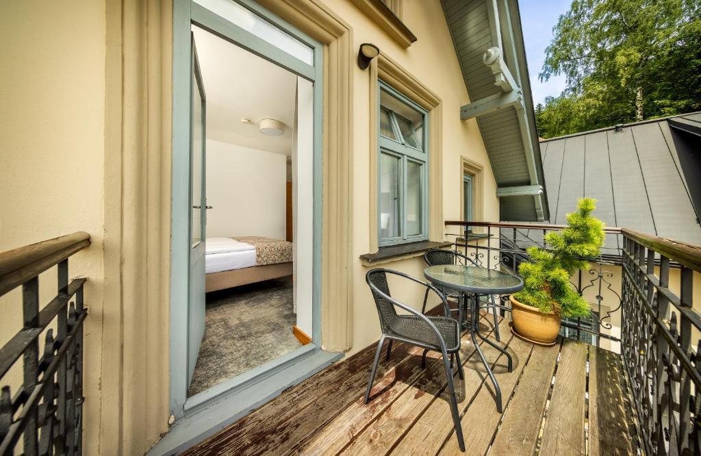 Balkón nebo terasa v ubytování Residence Vyhlídka