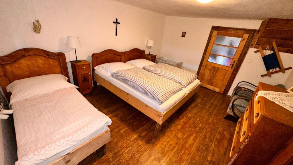 Postel nebo postele na pokoji v ubytování Chaloupka na Zelnicách Ratíškovice