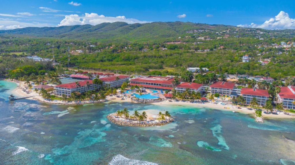an aerial view of a resort in the ocean at Catalonia Montego Bay - All Inclusive in Montego Bay