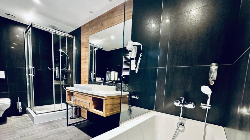 Koupelna v ubytování Hotel Limanova