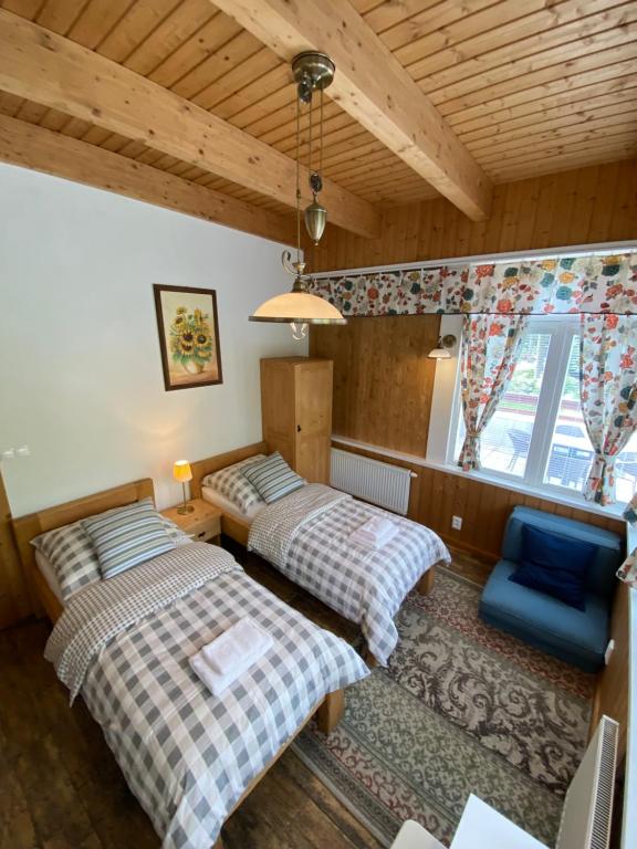 Postel nebo postele na pokoji v ubytování Apartmany Moravienka