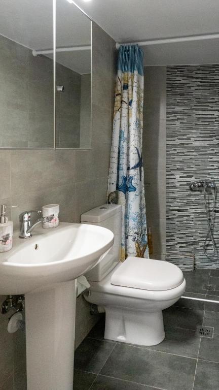 A bathroom at Theofilos apartment