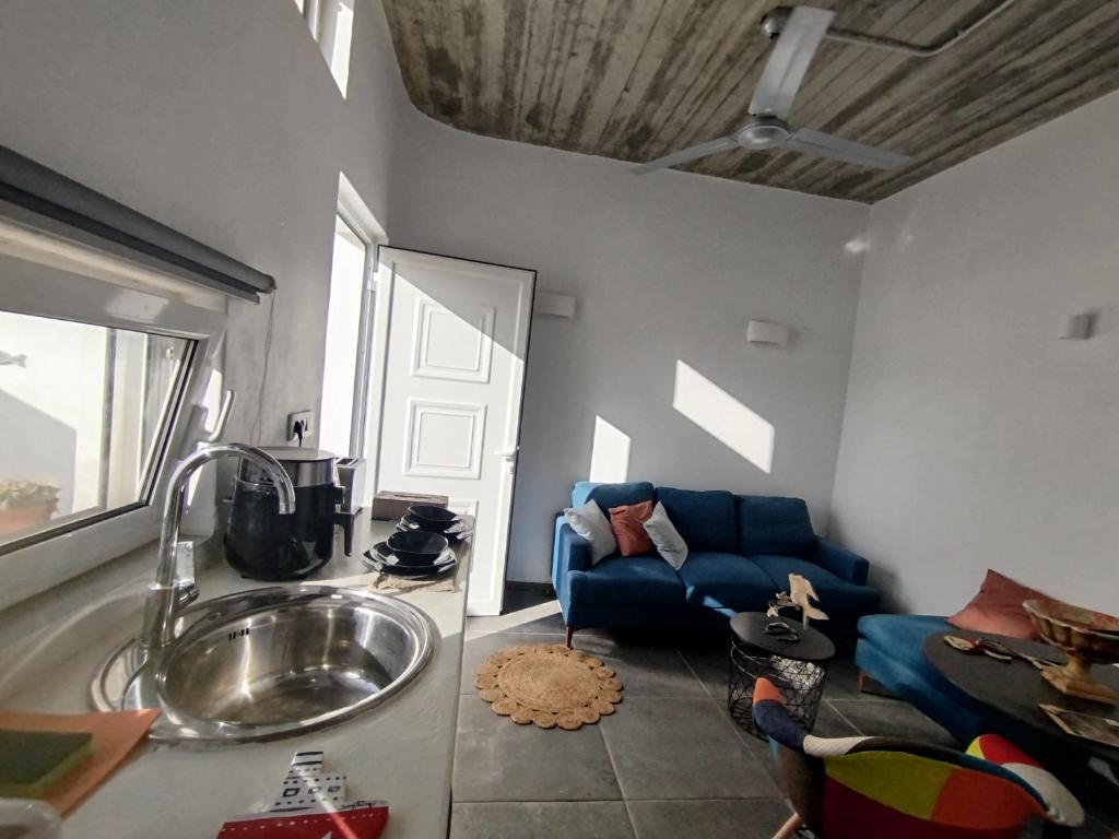 Posezení v ubytování AB Green Living Santorini