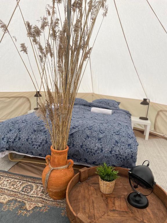 Postel nebo postele na pokoji v ubytování Veskimäe Muhu Island