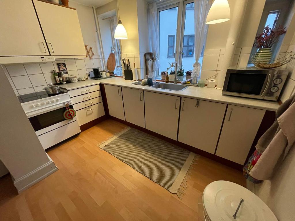 Kuchyň nebo kuchyňský kout v ubytování Christianshavns lakes room