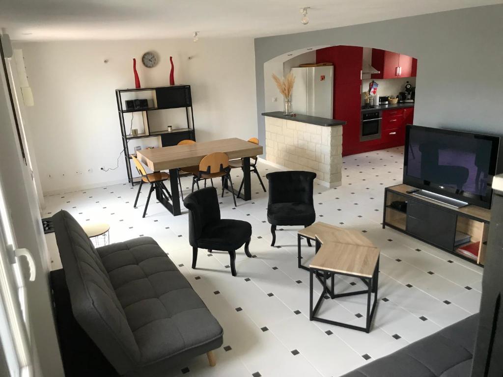 Kuchyň nebo kuchyňský kout v ubytování Maison de campagne