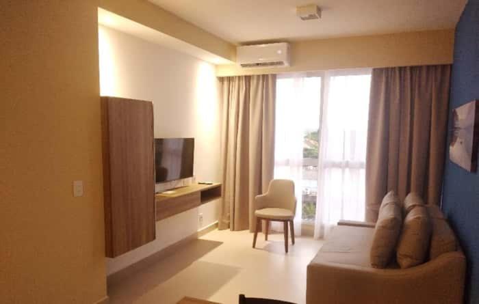 TV a/nebo společenská místnost v ubytování Thermas de São pedro