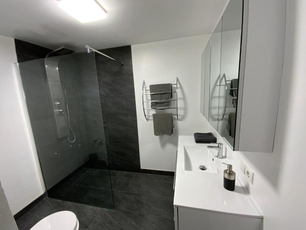 Koupelna v ubytování Apartment Business