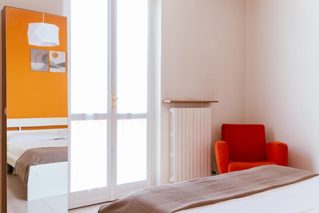Ένα ή περισσότερα κρεβάτια σε δωμάτιο στο peach apartment