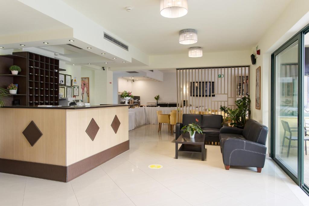 A seating area at Athina Beach Hotel