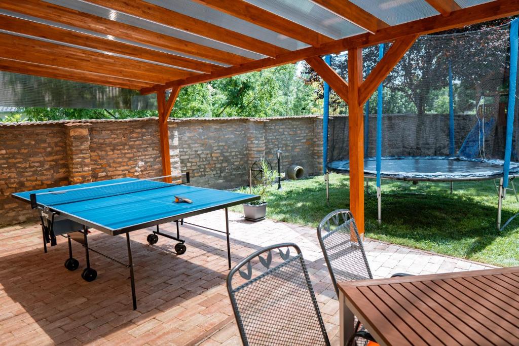 Stolní tenis v ubytování Oázis Panzió nebo okolí