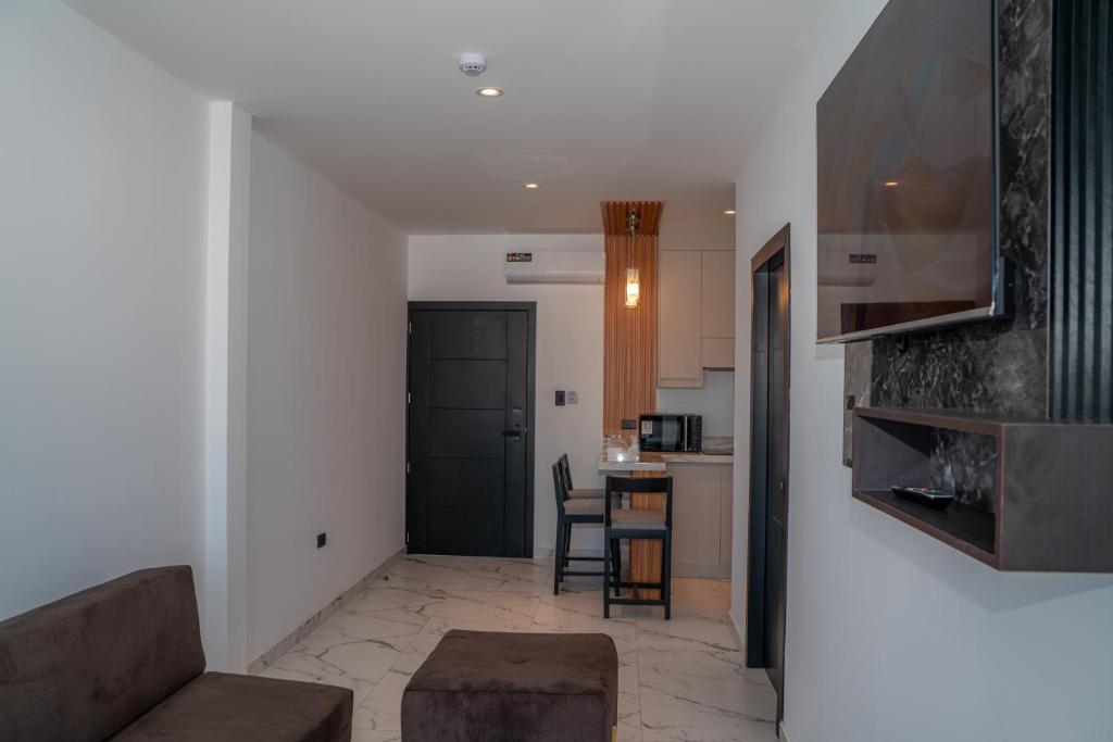 Kuchyň nebo kuchyňský kout v ubytování Manta Surf Hotel