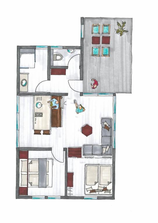 Půdorys ubytování Naturchalets 7 Sentidos