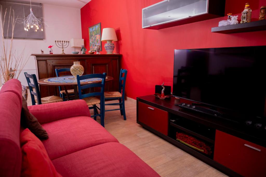 Telewizja i/lub zestaw kina domowego w obiekcie Dimora Belvedere